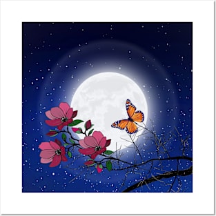 Moon Butterfly Posters and Art